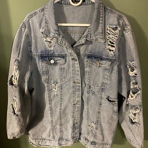 SHEIN Mens Ripped Denim Jacket
